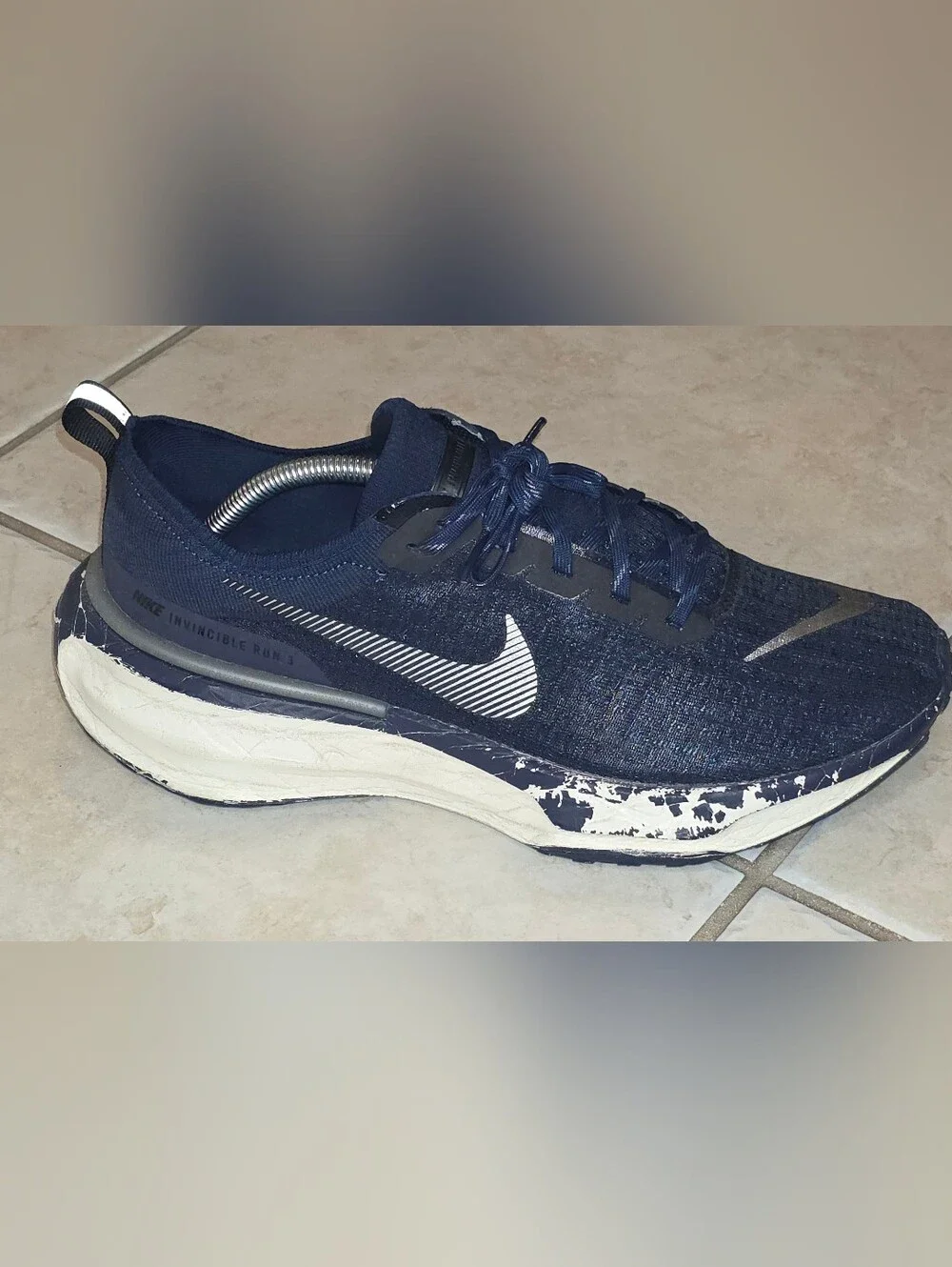 Nike Invincible Run 3 Men's Navy and White Running Shoes Size 11